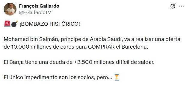颠覆足坛历史！巴萨要被收购，沙特王储豪掷百亿欧，皇马在观望